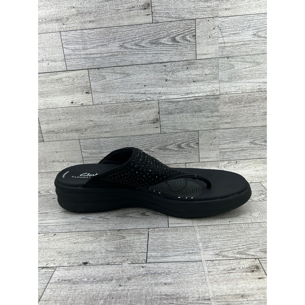 Clarks Black Embellished Thong Sandals - Picture 8 of 14